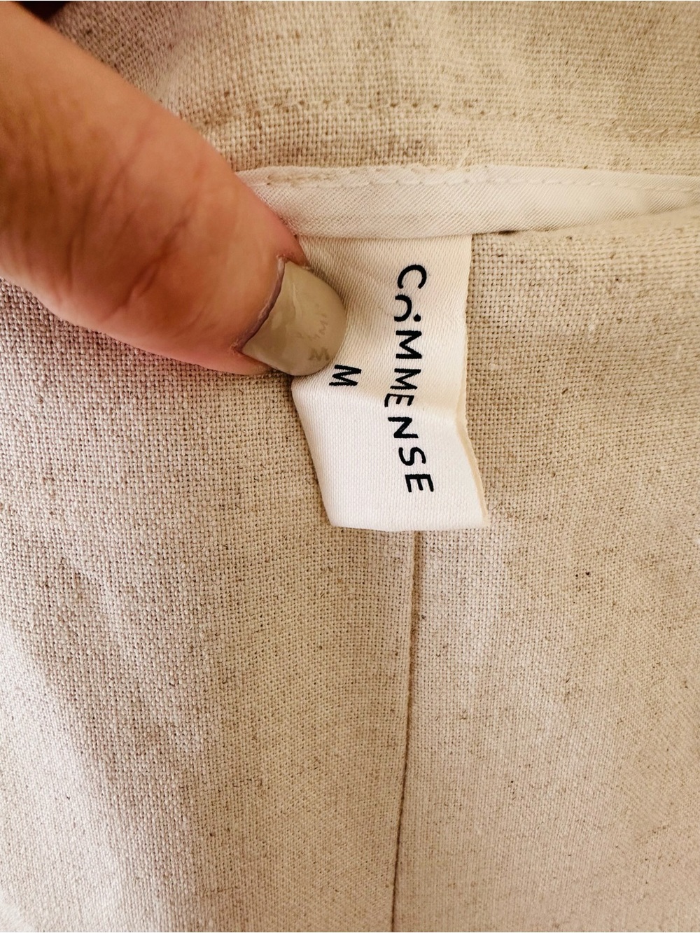 Commense Neutral Beige Sailor Linen-Blend Wide Leg Pants - Picture 4 of 8